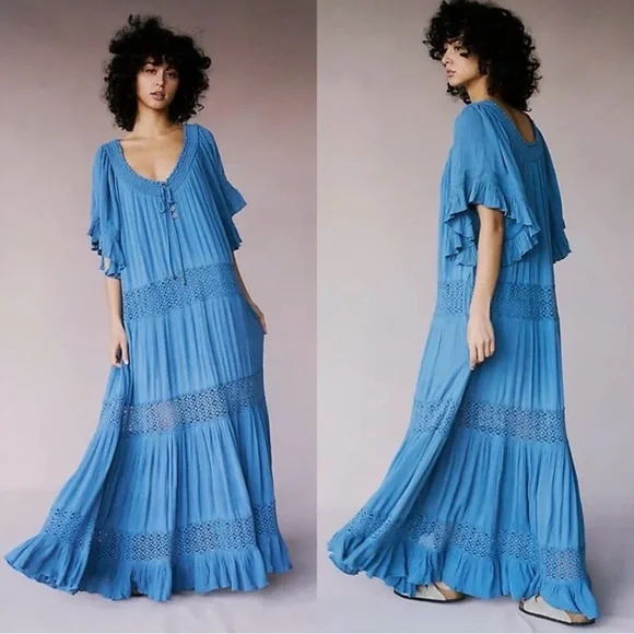Free People “Dream On” Maxi Dress – Blue – Size XS - Picture 1 of 9
